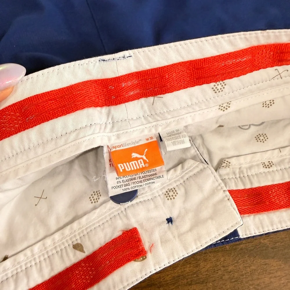 Puma Sportlifestyle Shorts Men 30‎ Pre-Owned Performance Blue Stretch Golf Logo
